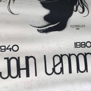 JOHN LENNON 1940-1980 affiche vintage 1981 merello The Beatles image 9