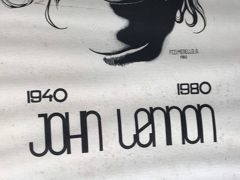 JOHN LENNON 1940-1980 affiche vintage 1981 merello The Beatles image 9