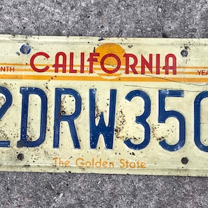 Vintage US California State Metal LICENSE Plate 1970s horizon sunset