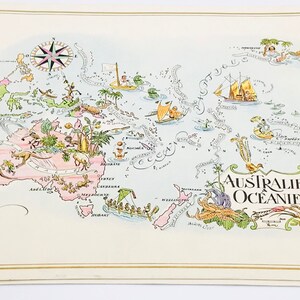 Vtg Pan Am Airlines PUSTE menu Australia Lg 1st Class Maxim’s PRESIDENT SPECIAL