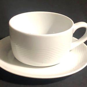 Pan Am Airlines Coffee Cup & Saucer Set Bauscher Weiden Germany Wave Pattern NOS vintage 1980s
