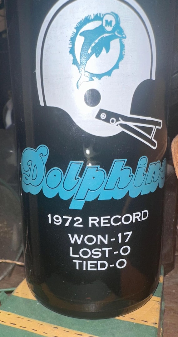 Vintage 1972 Dr. Pepper MIAMI DOLPHINS Soda Bottle, Unopened