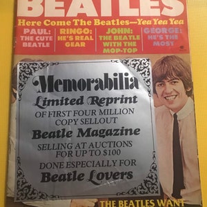 Beatles magazine Spring 1978 reprint of 1964 issue collectors edition early pix & info
