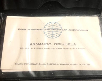Pan Am Airlines Pan American World Airways Sr. Flight Service Admin. Business Card