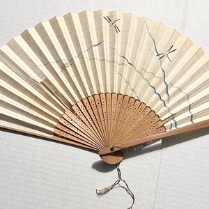 Vintage pan am airlines Japan inaugural flight original Japanese hand fan w/Tag 1958