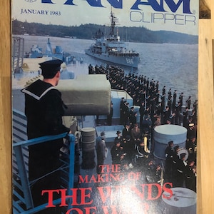 Vintage PAN AM CLIPPER Airlines Passenger in-flight January 1983 Magazine