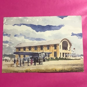 Vtg Klemme Pan American Fluglinien POSTKARTE Miami Int’l Airport 1940er Jahre Pan am