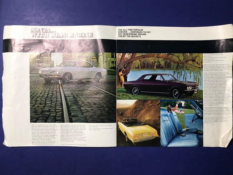 1967 Chevy Corvair Sales Brochure Old original Booklet Catalog Book image 3