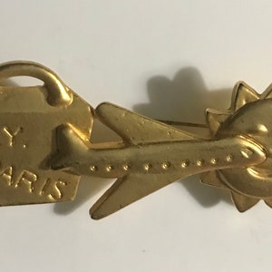 Vintage Airlines Flight Attendant/Stewardess Travel pin brooch airplane sun suitcase