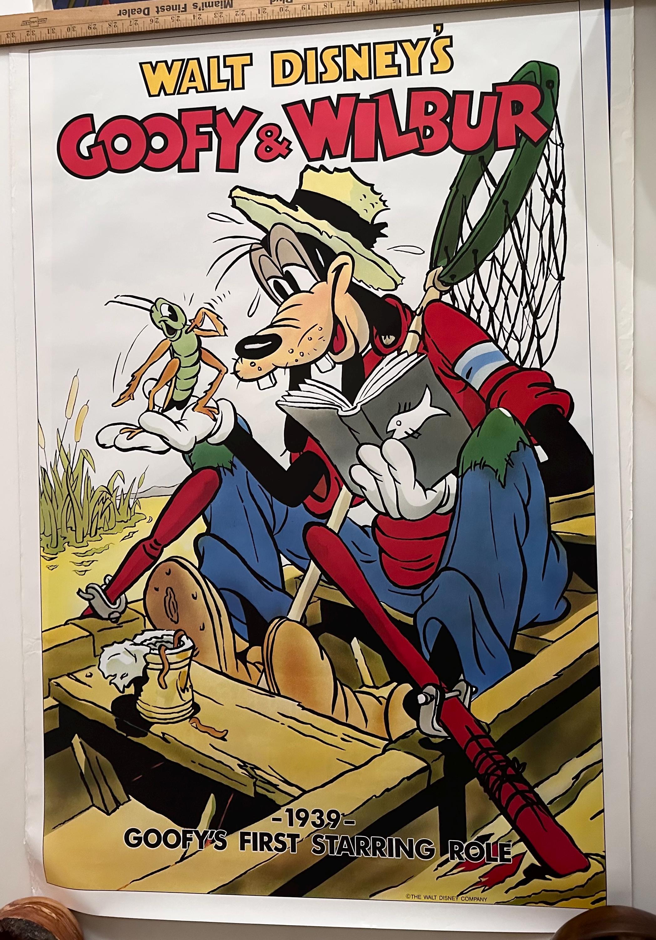 Vintage Walt Disney Company Goofy and Wilbur 1 Sheet Numbered