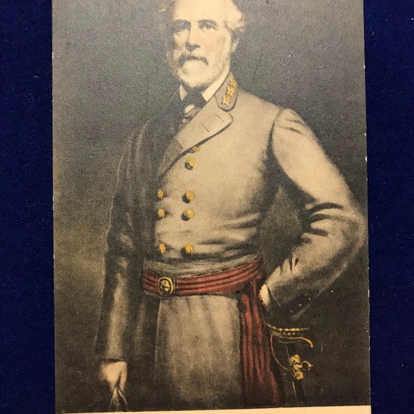 Original unused Postcard: HANDCOLORED General Robert E Lee