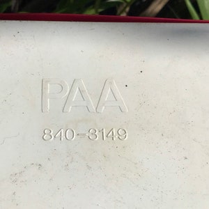 Vtg PAN AM Airlines Inflight White PAA Food Serving Tray (from Stewardess) 1960s