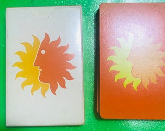 Vintage National Airlines NAL Playing Cards White And Orange w/Sun Logo
