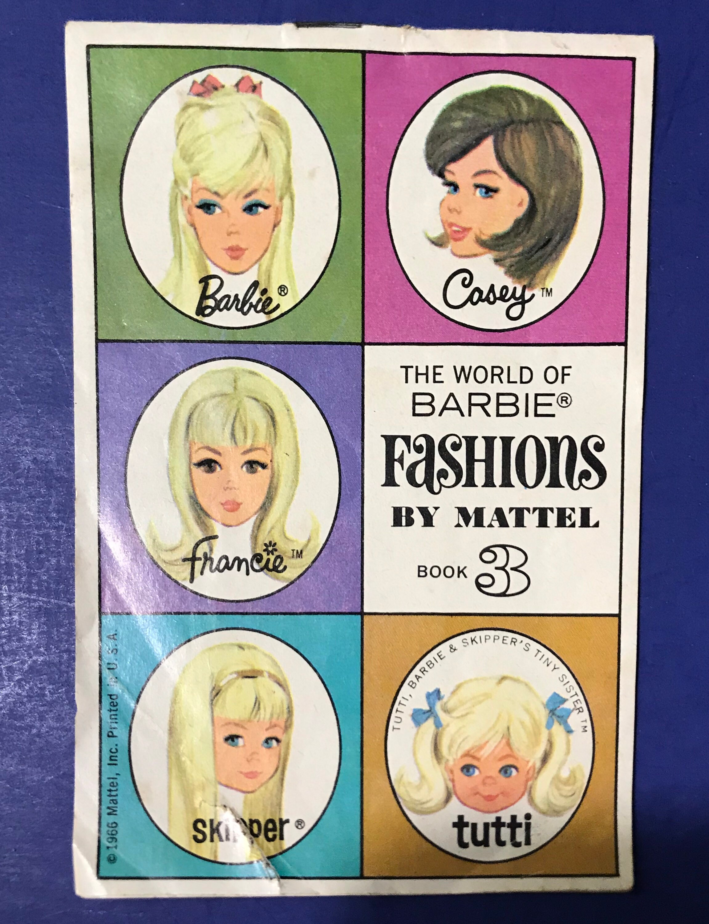 Vintage 1966 Mattel World of Barbie Fashions Book 3 Doll pic picture