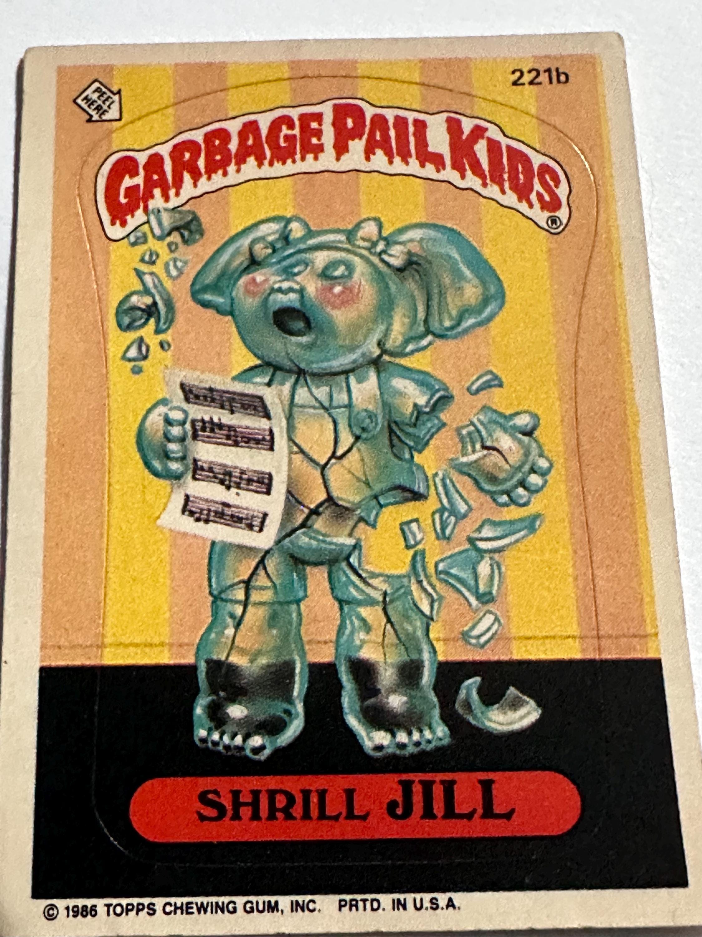 Vintage 1986 Shrill Jill Garbage Pail Kids Topps Chewing Gum