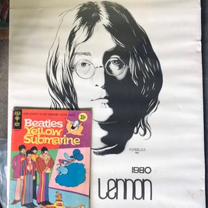 JOHN LENNON 1940-1980 affiche vintage 1981 merello The Beatles image 6