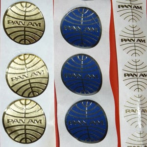 Vintage Pan Am Airlines Logo Stickers Lot of 9