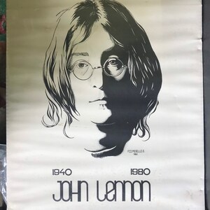 JOHN LENNON 1940-1980 affiche vintage 1981 merello The Beatles image 10