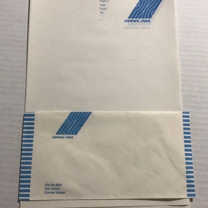 2 Sets Vtg Pan Am Airlines PAA In-Flight Air Letter Paper & Envelope Stationary