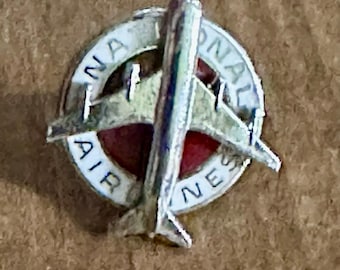Vintage NAL National Airlines Sterling Silver Enamel Crew Tie Tac Lapel Pin Boeing 747
