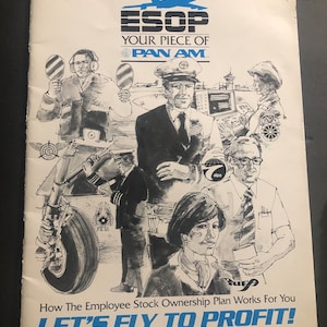 Vintage Pan Am Airlines ESOP employee stock booklet 1974 Profit Report
