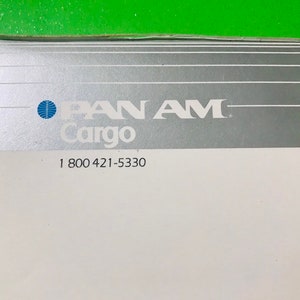 Vintage PAN AM CARGO Airlines Papel estacionario Membrete Pad Lote sin usar 10 Hojas
