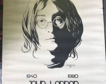 JOHN LENNON 1940-1980 Vintage poster (1981 merello) The Beatles