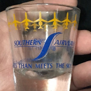 19yr Anniversary Vintage 1968 Southern Airways Airlines Shot Glass