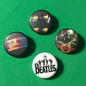 Lot of 4 Vintage 1980s  John Paul George Ringo The Beatles scatter pins buttons 1 1/4”