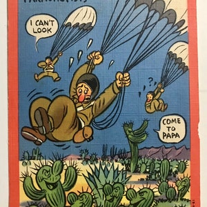 Vintage Postcard 1941 US Military wwii reg manning travelcard Humorous southwest