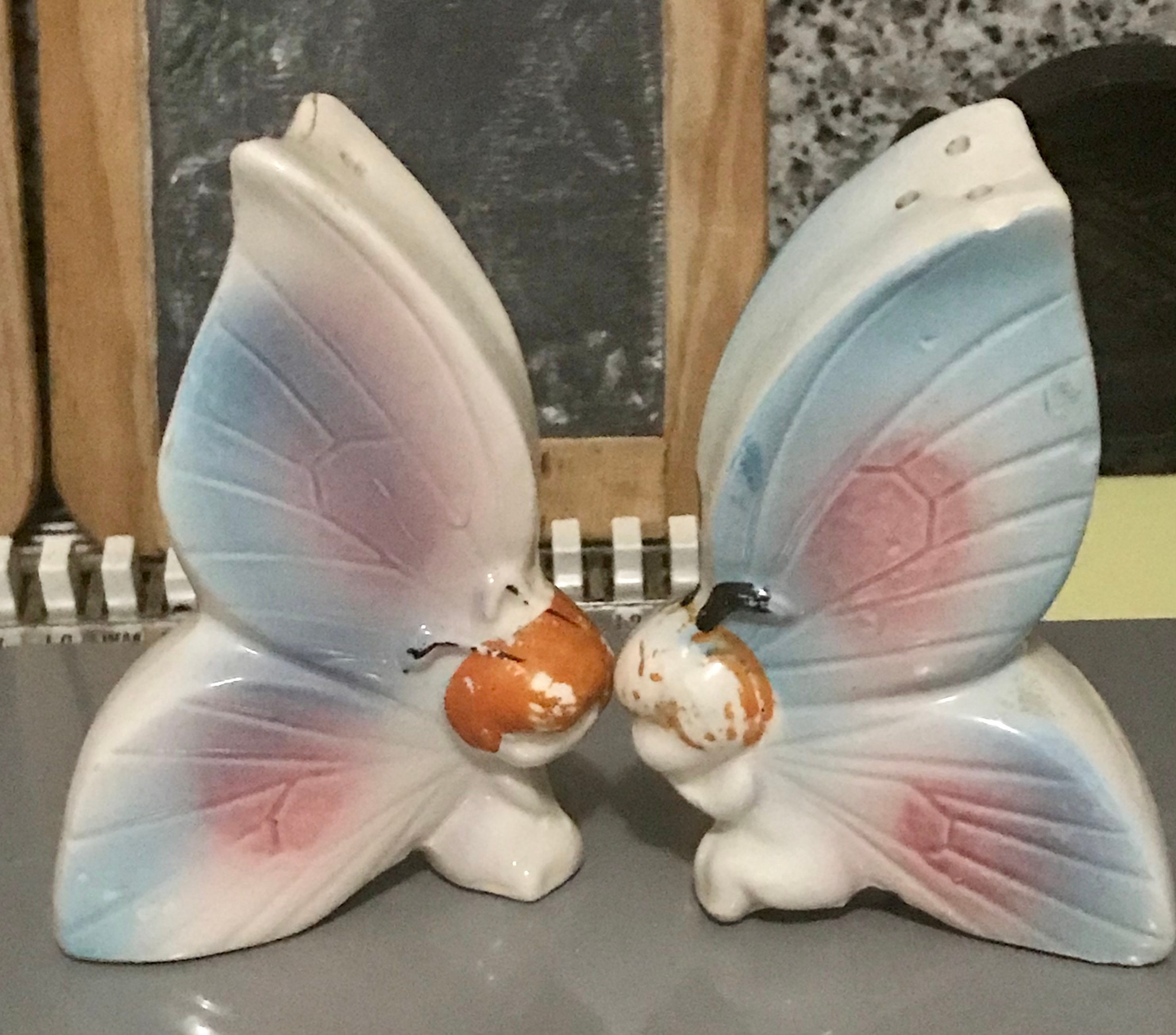 Vintage Butterfly Fairy Salt & Pepper Shakers Japan - Etsy