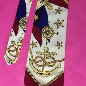Carnival Cruise Ship Employee men’s uniform neck tie Ship Wheel Anchor Flags