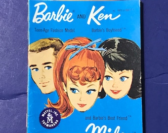 Vintage 1962 Mattel Barbie and Ken Catalog BLUE Booklet for MIDGE Doll