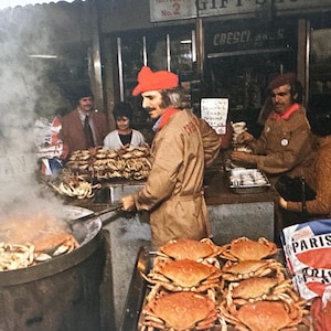 Cartão postal vintage Crab Stand Fishermans Wharf São Francisco CA Cresci Bros.