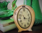 Vintage Antique Victorian Art Deco Dupont Pyralin Mother of Pearl Amber Celluloid New Haven Alarm Clock Button Hook Set