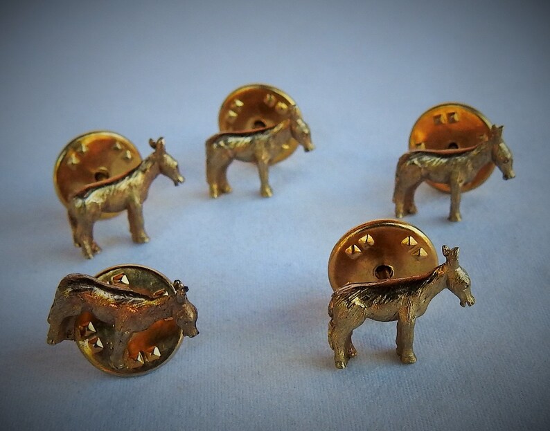 Vintage Gold Tone Democratic Donkey Scatter Pin Brooch Lapel Pins Lapel Pin Hat Pin