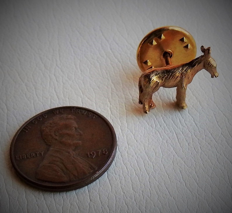 Vintage Gold Tone Democratic Donkey Scatter Pin Brooch Lapel Pins Lapel Pin Hat Pin