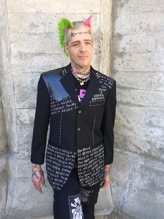 Punk Suit Jacket, Too Much is Never Enough, Mens Size 38 M - Etsy