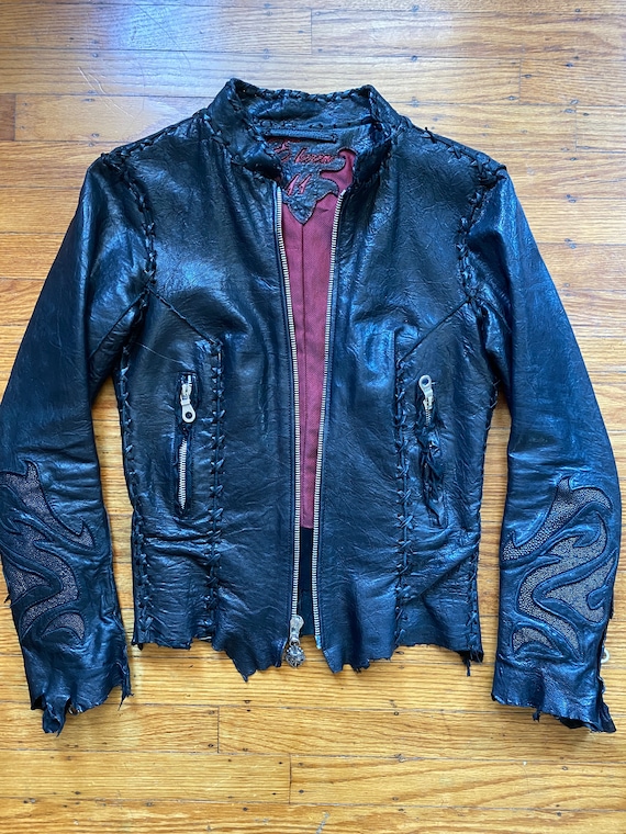 ジャケット・アウター Andwang AND logo leather jacket 001 NWOT Zara Leather Biker Jacket Steven Miesel 5479/311 Black moto