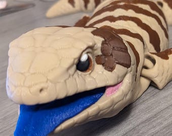 Scinque à langue bleue articulé, imprimé en 3D