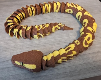 3D Printed Articulated Ball Python with Optional Tree Stand