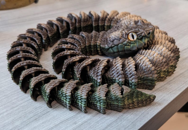 3d Printed Articulated Copperhead Snake - Etsy