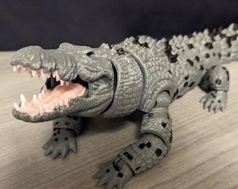 Crocodile d'eau de mer articulé articulé imprimé en 3D