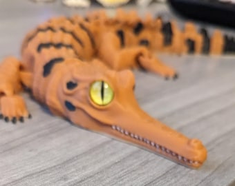 Crocodile gavial articulé imprimé en 3D