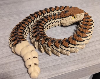 Serpent à sonnette articulé imprimé en 3D