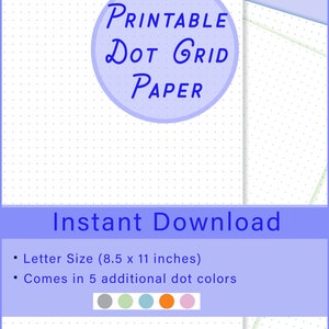 Dot Grid Paper Printable Dot Grid Dotted Grid Paper Printable Bullet Journal Paper for Notes Paper PDF Dot Grid Printable PDF for Drawing