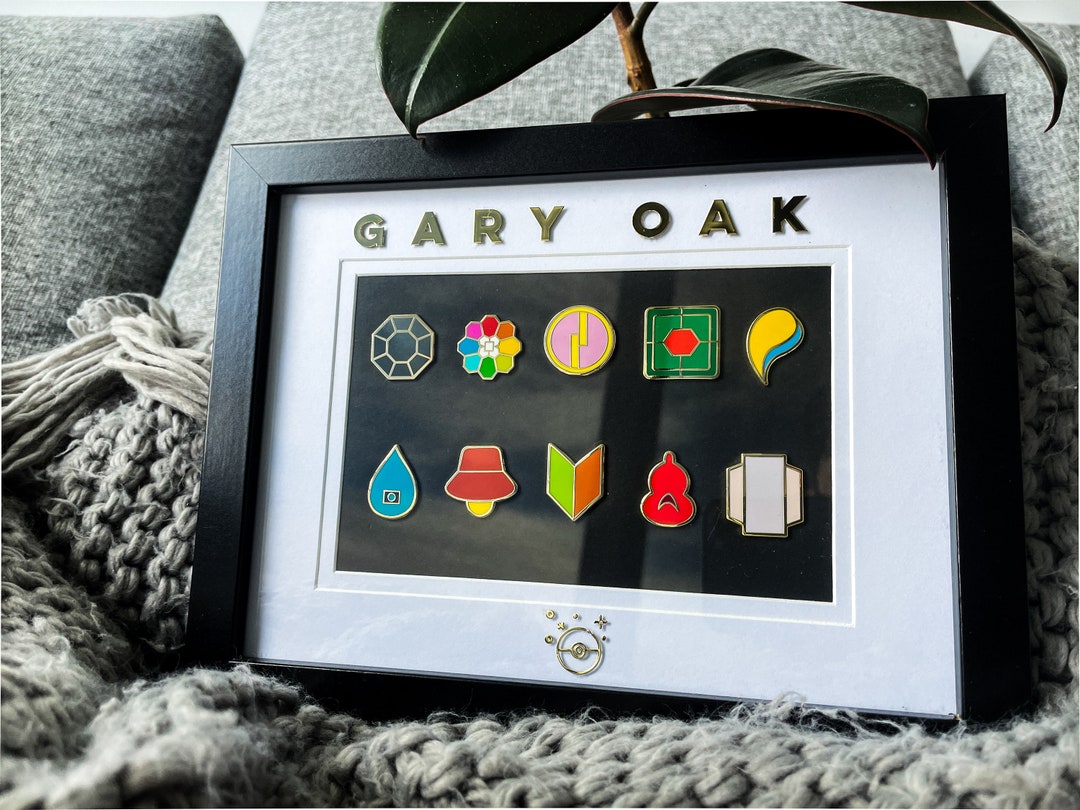 Complete Gary Oak Kanto Rival Pokemon Gym Badge Set of 10 Anime - How Did Gary Oak Get 10 Badges