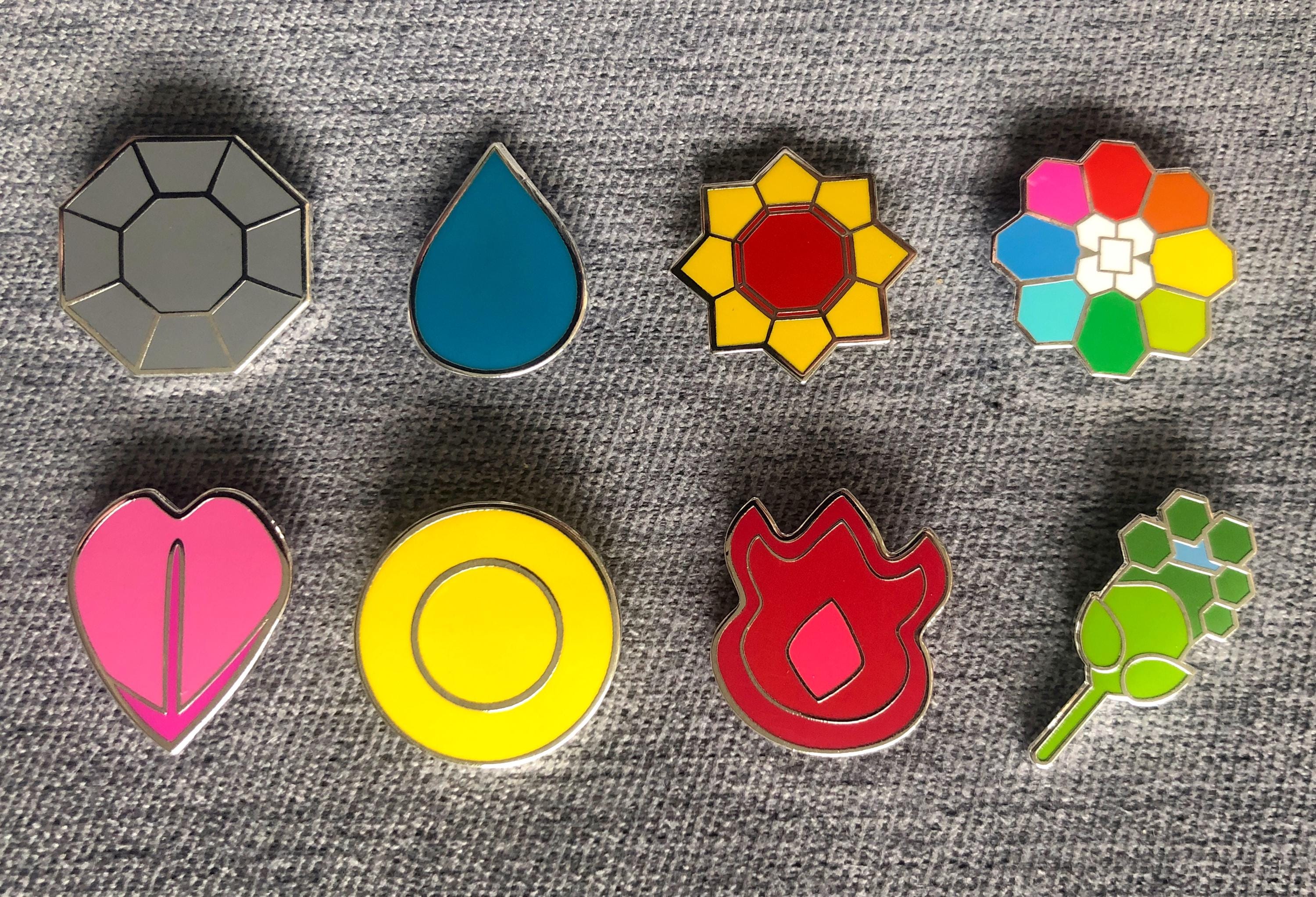 ポケモン　カントー　ジムバッジ　ジムリーダーピンバッジ　8個セット ポケモン カントー ジムバッジ ジムリーダーピンバッジ 8個セット
