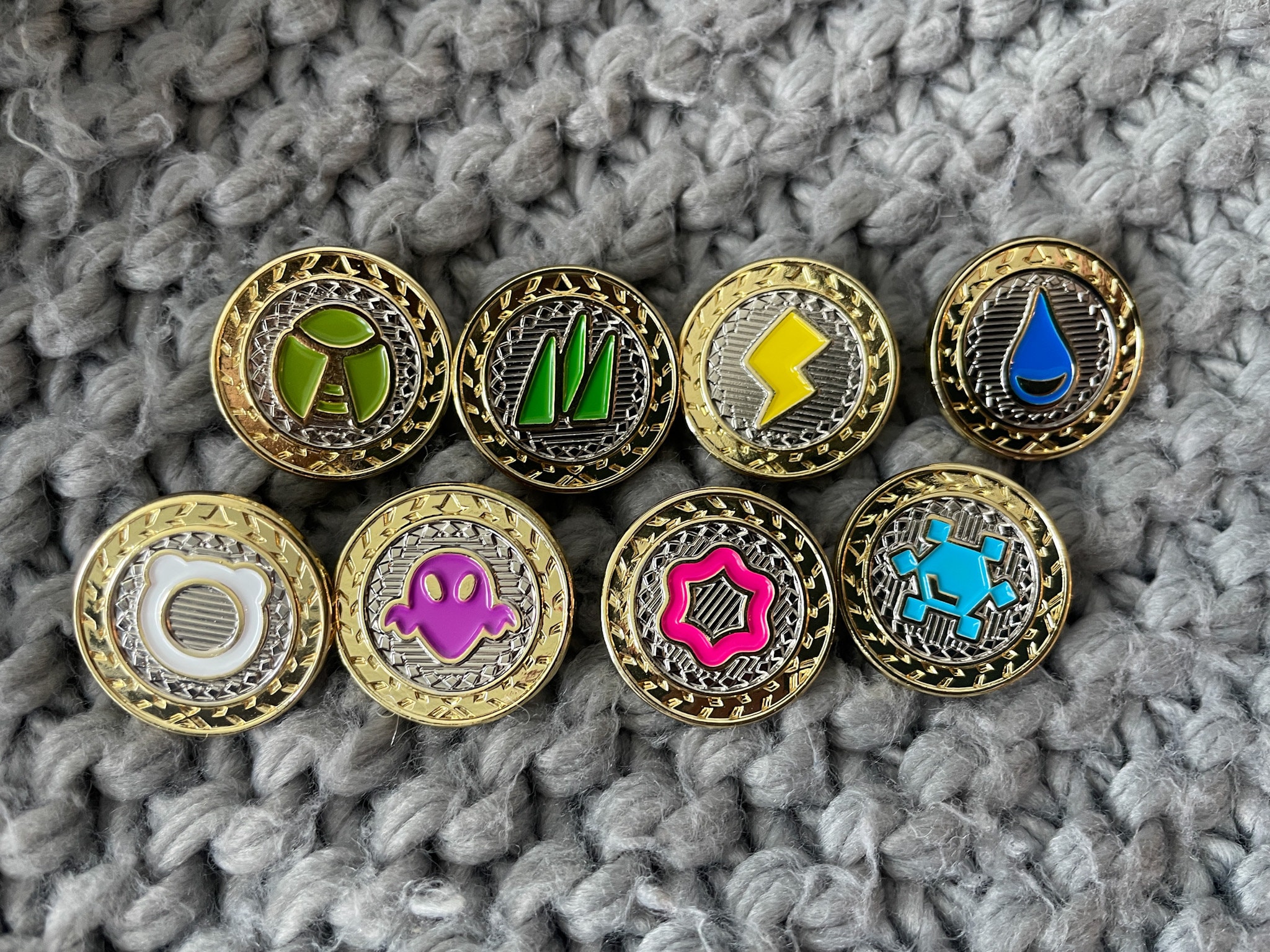 Pokemon League Gym Badge Brooch Sets Pokeball Box Set