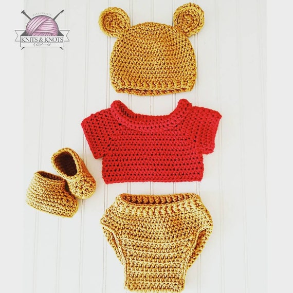 crochet winnie the pooh baby outfit